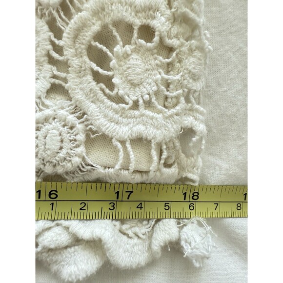 Whispers Romantic Lace Mini Skirt Off White Black Stretch Waist Band Size Large - Picture 13 of 15